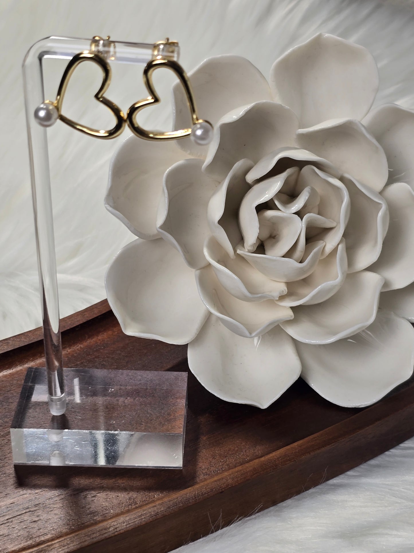 SARY EARRINGS- HEART ONE PEARL EARRINGS