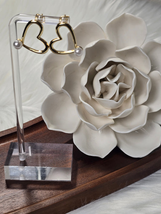 SARY EARRINGS- HEART ONE PEARL EARRINGS