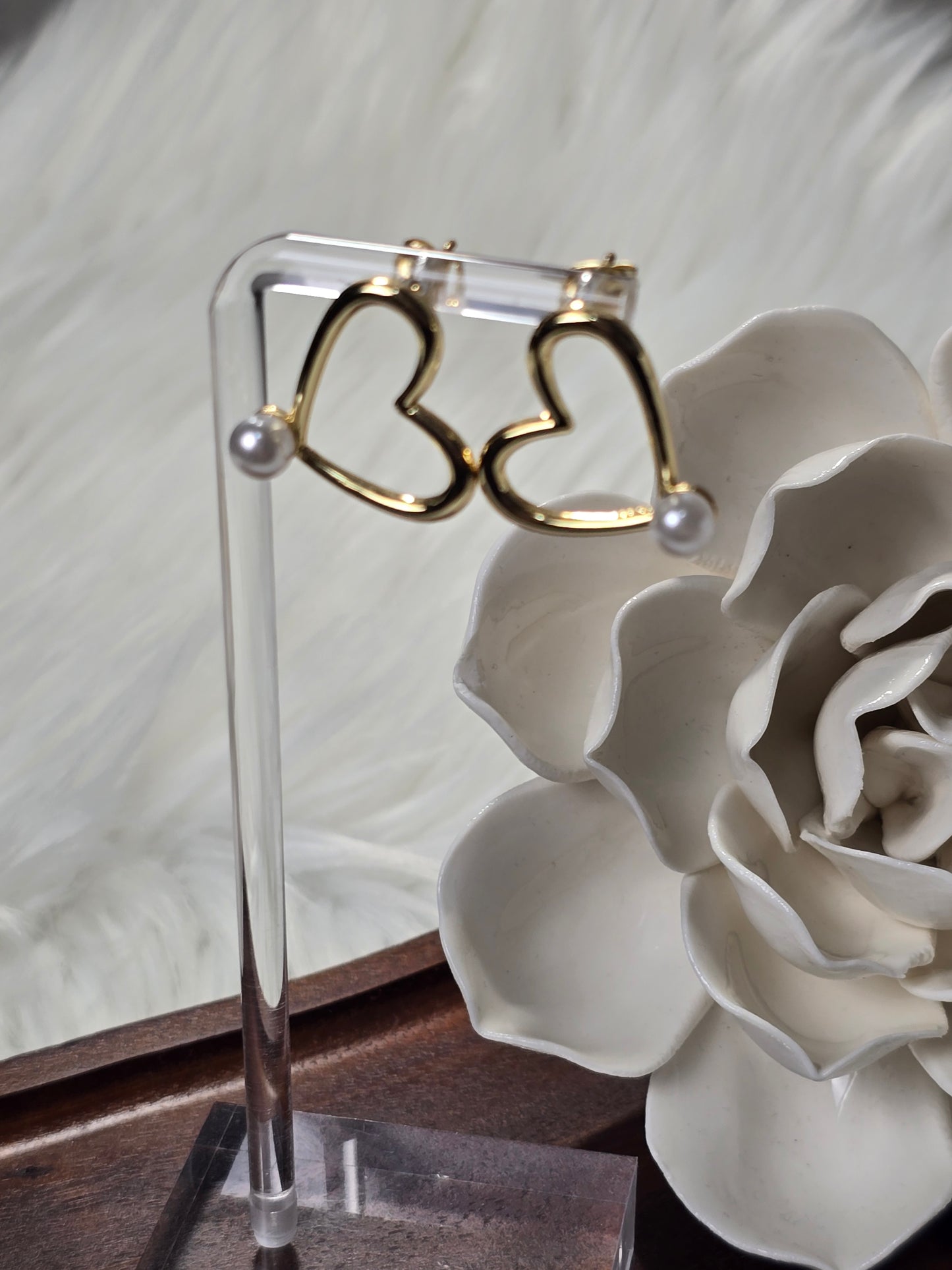 SARY EARRINGS- HEART ONE PEARL EARRINGS